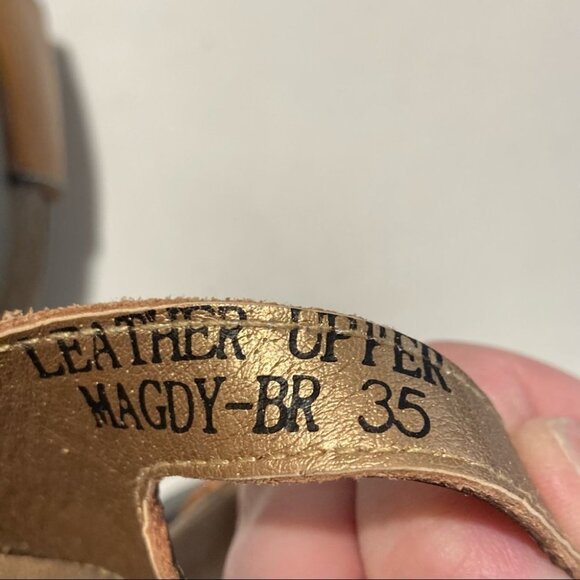 L’ARTISTE Sz 35 Spring Step Leather Strappy Wedges  Sandals - Picture 8 of 10